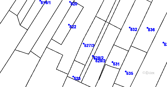 Parcela st. 527/2 v KÚ Domanín, Katastrální mapa