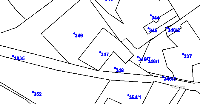 Parcela st. 347 v KÚ Domanín u Bystřice nad Pernštejnem, Katastrální mapa