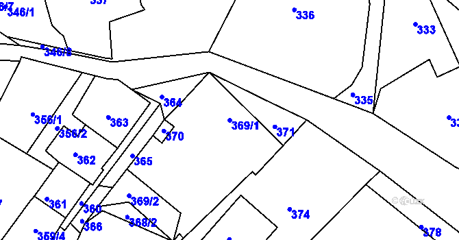 Parcela st. 369/1 v KÚ Domanín u Bystřice nad Pernštejnem, Katastrální mapa