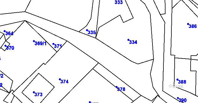 Parcela st. 372/1 v KÚ Domanín u Bystřice nad Pernštejnem, Katastrální mapa