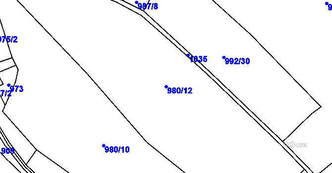 Parcela st. 980/12 v KÚ Domašice, Katastrální mapa