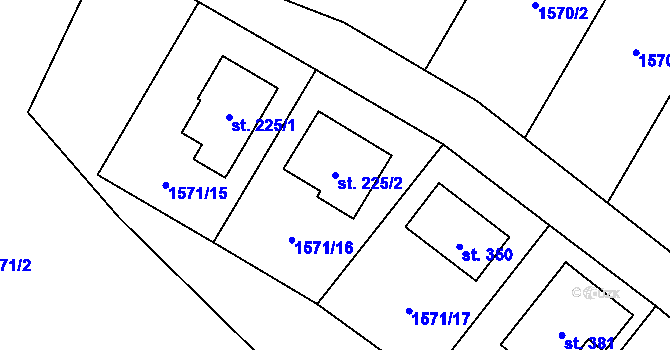 Parcela st. 225/2 v KÚ Domašín, Katastrální mapa