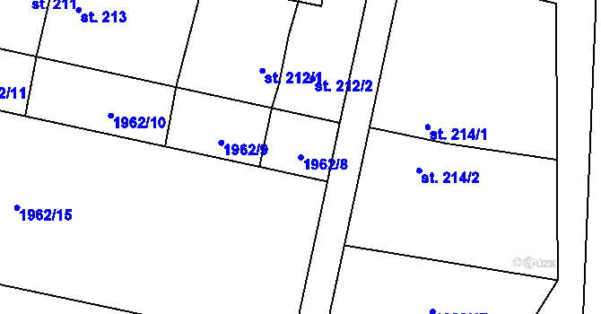 Parcela st. 1962/8 v KÚ Domašín, Katastrální mapa