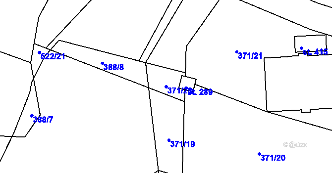 Parcela st. 371/28 v KÚ Domašín, Katastrální mapa