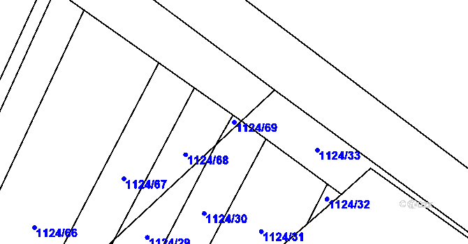 Parcela st. 1124/69 v KÚ Domašín, Katastrální mapa