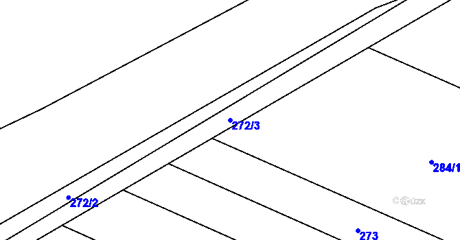 Parcela st. 272/3 v KÚ Hrazená Lhota, Katastrální mapa