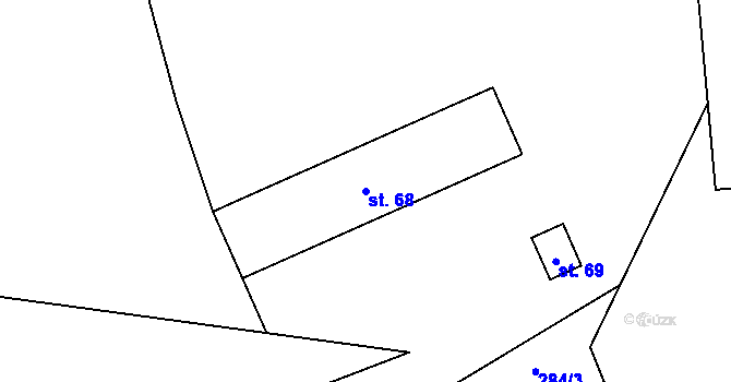 Parcela st. 68 v KÚ Hrazená Lhota, Katastrální mapa