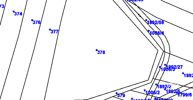 Parcela st. 378 v KÚ Hrazená Lhota, Katastrální mapa