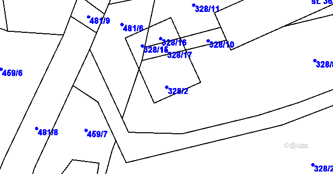 Parcela st. 328/2 v KÚ Znosim, Katastrální mapa