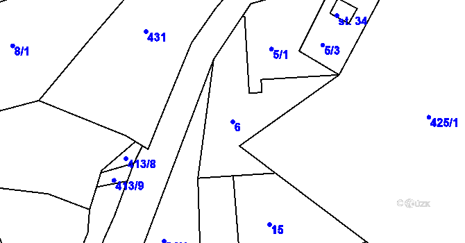 Parcela st. 6 v KÚ Louchov, Katastrální mapa