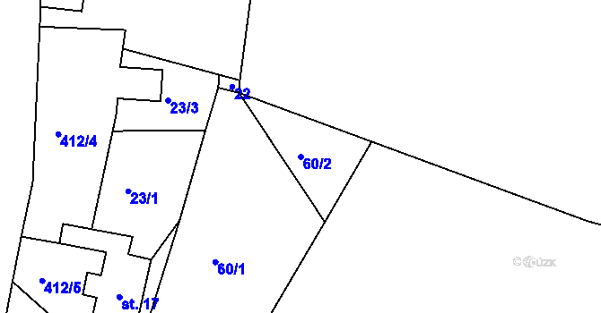 Parcela st. 60/2 v KÚ Louchov, Katastrální mapa
