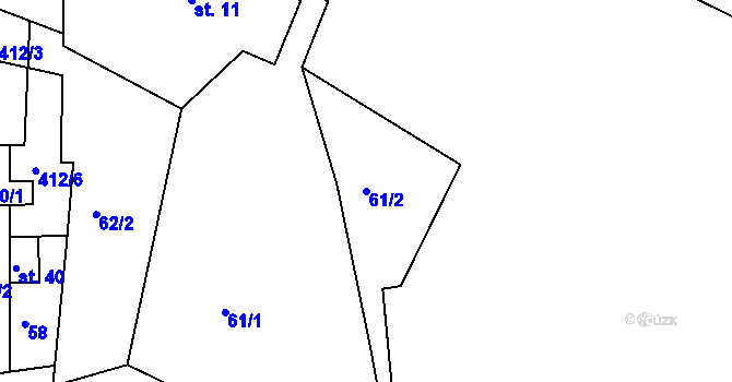 Parcela st. 61/2 v KÚ Louchov, Katastrální mapa