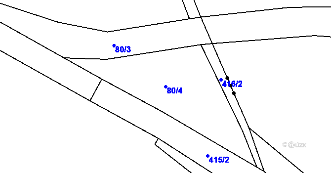 Parcela st. 80/4 v KÚ Louchov, Katastrální mapa