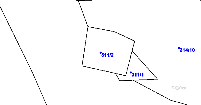 Parcela st. 311/2 v KÚ Louchov, Katastrální mapa