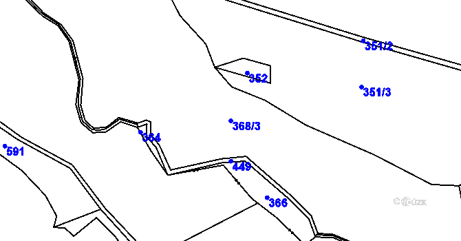 Parcela st. 368/3 v KÚ Louchov, Katastrální mapa