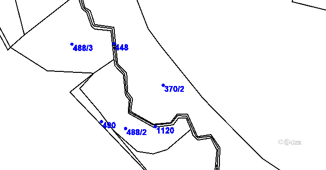 Parcela st. 370/2 v KÚ Louchov, Katastrální mapa