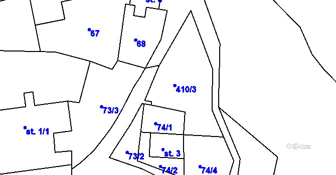 Parcela st. 410/2 v KÚ Louchov, Katastrální mapa
