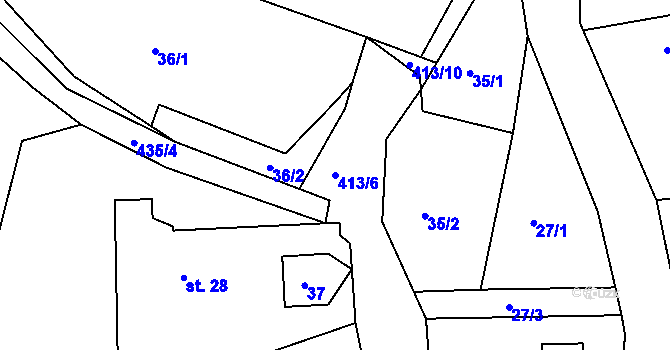 Parcela st. 413/6 v KÚ Louchov, Katastrální mapa
