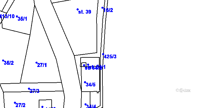 Parcela st. 425/3 v KÚ Louchov, Katastrální mapa
