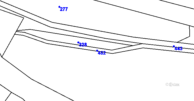Parcela st. 452 v KÚ Louchov, Katastrální mapa
