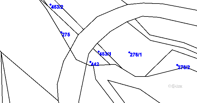 Parcela st. 453/1 v KÚ Louchov, Katastrální mapa