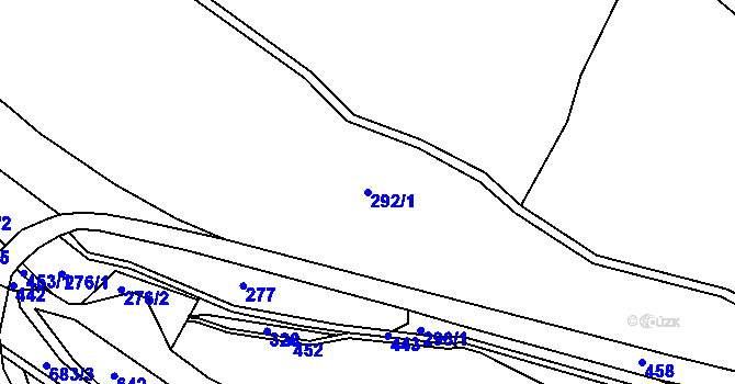 Parcela st. 292/1 v KÚ Louchov, Katastrální mapa