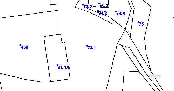 Parcela st. 73/1 v KÚ Louchov, Katastrální mapa