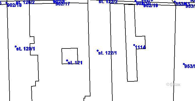 Parcela st. 122/1 v KÚ Domašín u Dobrušky, Katastrální mapa