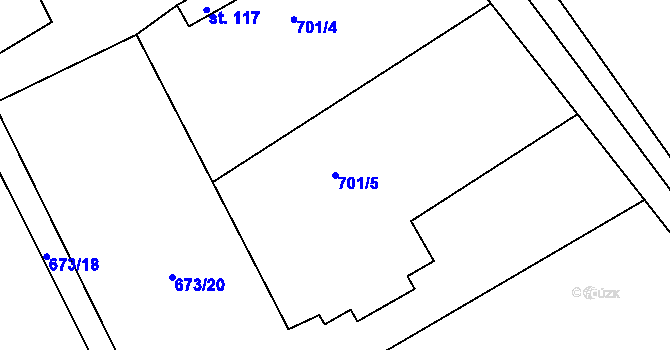 Parcela st. 701/5 v KÚ Domašín u Dobrušky, Katastrální mapa
