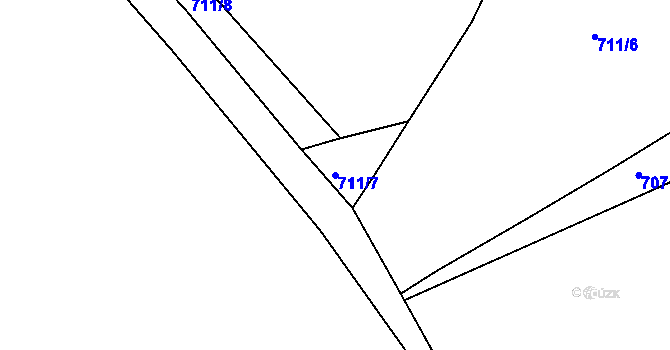 Parcela st. 711/7 v KÚ Domašín u Dobrušky, Katastrální mapa