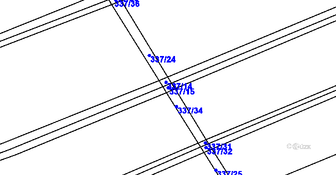 Parcela st. 337/15 v KÚ Domašín u Dobrušky, Katastrální mapa