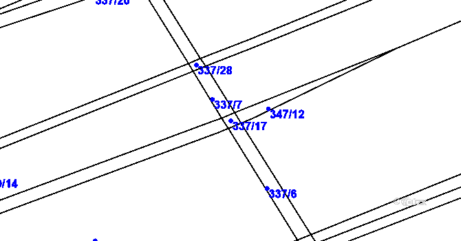 Parcela st. 337/17 v KÚ Domašín u Dobrušky, Katastrální mapa