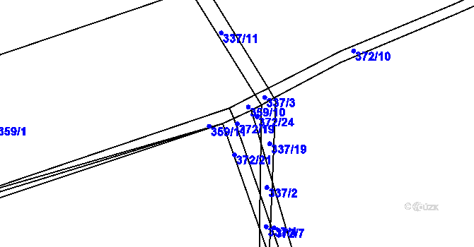 Parcela st. 372/19 v KÚ Domašín u Dobrušky, Katastrální mapa
