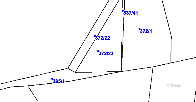 Parcela st. 372/23 v KÚ Domašín u Dobrušky, Katastrální mapa