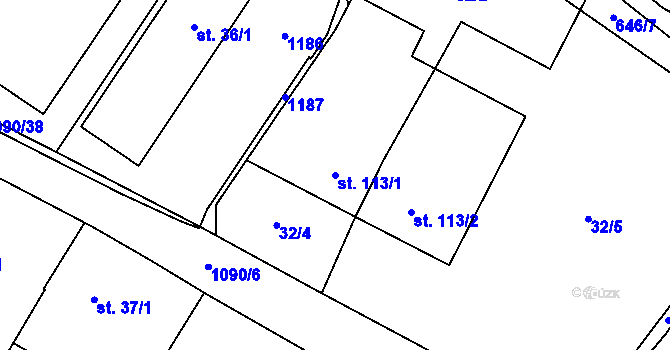Parcela st. 113/1 v KÚ Domašov u Brna, Katastrální mapa