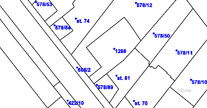 Parcela st. 71 v KÚ Říčky u Brna, Katastrální mapa