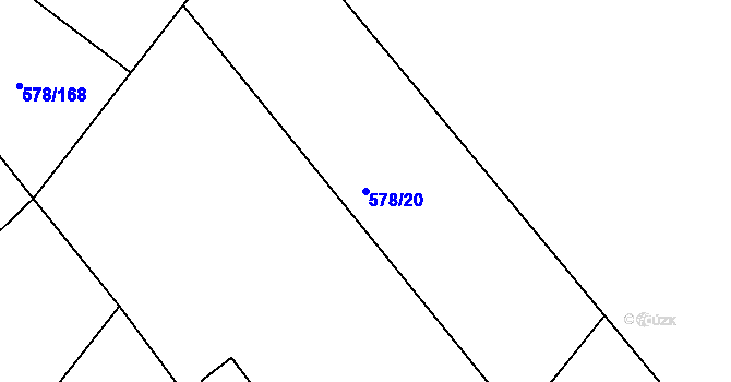 Parcela st. 578/20 v KÚ Říčky u Brna, Katastrální mapa