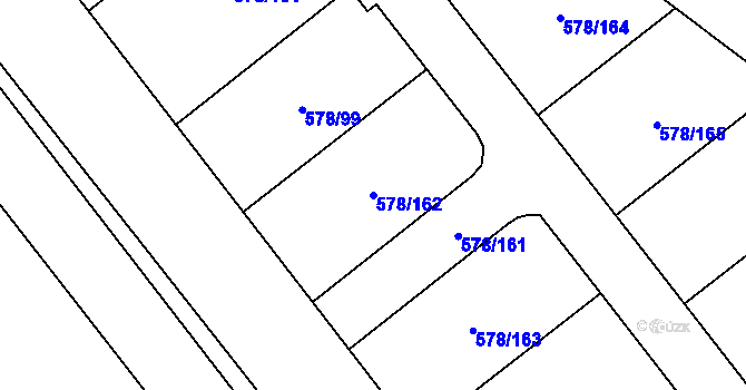 Parcela st. 578/162 v KÚ Říčky u Brna, Katastrální mapa