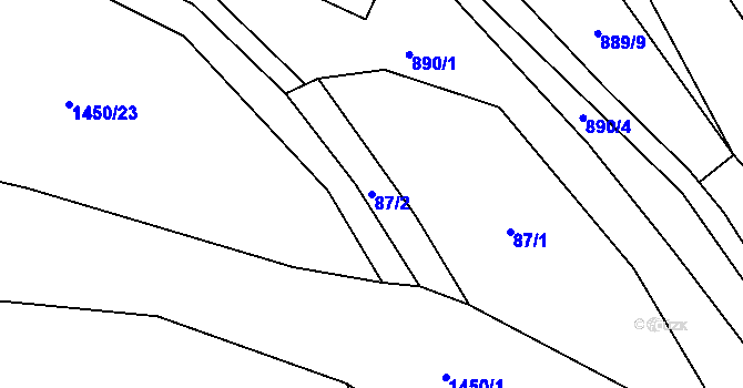 Parcela st. 87/2 v KÚ Domašov nad Bystřicí, Katastrální mapa