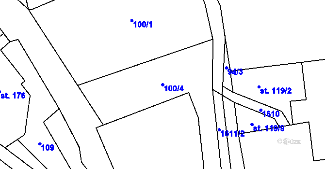 Parcela st. 100/4 v KÚ Domašov nad Bystřicí, Katastrální mapa