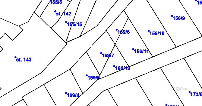 Parcela st. 169/7 v KÚ Domašov nad Bystřicí, Katastrální mapa
