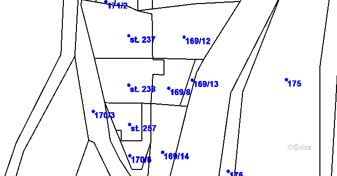 Parcela st. 169/8 v KÚ Domašov nad Bystřicí, Katastrální mapa