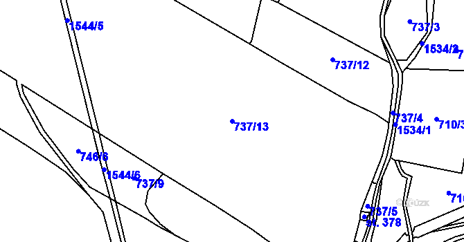 Parcela st. 737/13 v KÚ Domašov nad Bystřicí, Katastrální mapa
