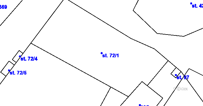 Parcela st. 72/1 v KÚ Domašov u Šternberka, Katastrální mapa