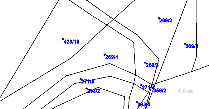 Parcela st. 269/4 v KÚ Domašov u Šternberka, Katastrální mapa