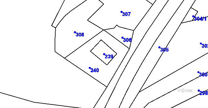 Parcela st. 239 v KÚ Čechy, Katastrální mapa