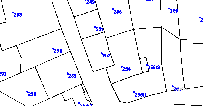 Parcela st. 252 v KÚ Čechy, Katastrální mapa