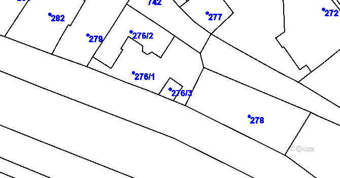 Parcela st. 276/3 v KÚ Čechy, Katastrální mapa