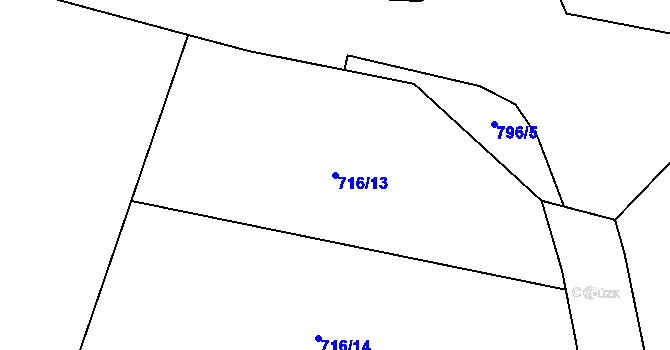 Parcela st. 716/13 v KÚ Domaželice, Katastrální mapa