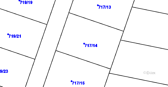Parcela st. 717/14 v KÚ Domaželice, Katastrální mapa